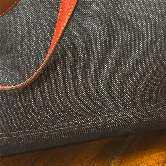 Vintage Coach varsity stripe denim tote - Picture 6 of 14